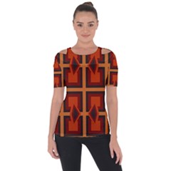 Abstract Pattern Geometric Backgrounds   Shoulder Cut Out Short Sleeve Top by Eskimos