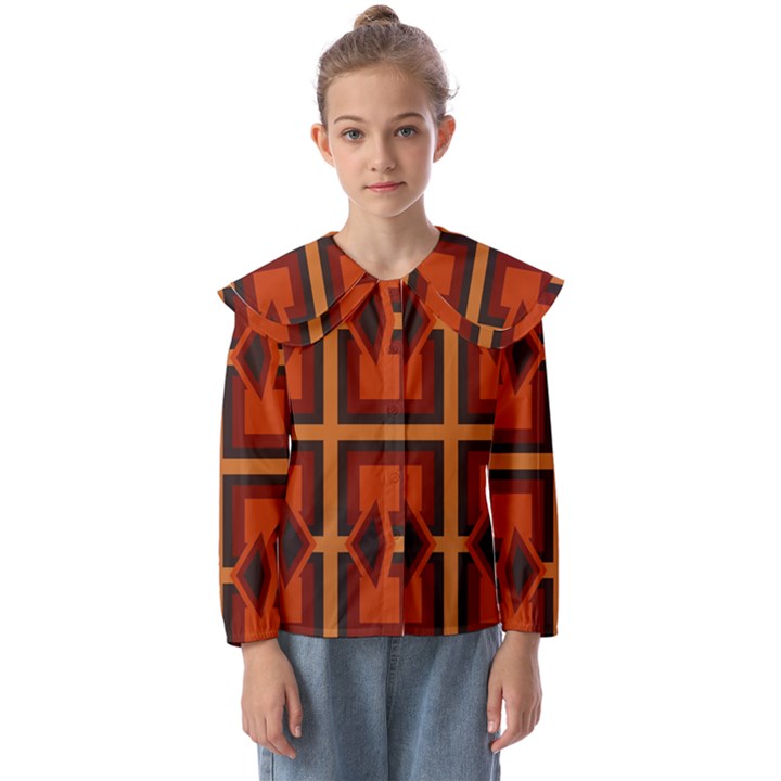 Abstract pattern geometric backgrounds   Kids  Peter Pan Collar Blouse