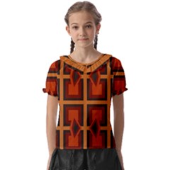 Abstract Pattern Geometric Backgrounds   Kids  Frill Chiffon Blouse