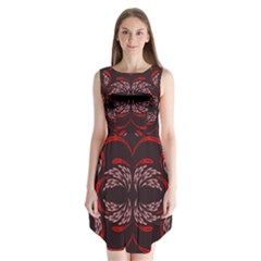 Floral Folk Damask Pattern Fantasy Flowers Floral Geometric Fantasy Sleeveless Chiffon Dress   by Eskimos