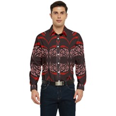 Floral Folk Damask Pattern Fantasy Flowers Floral Geometric Fantasy Men s Long Sleeve  Shirt by Eskimos