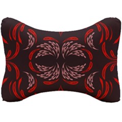 Floral Folk Damask Pattern Fantasy Flowers Floral Geometric Fantasy Seat Head Rest Cushion by Eskimos