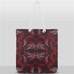 Floral Folk Damask Pattern Fantasy Flowers Floral Geometric Fantasy Full Print Rope Handle Tote (large) by Eskimos