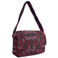 Floral Folk Damask Pattern Fantasy Flowers Floral Geometric Fantasy Courier Bag by Eskimos