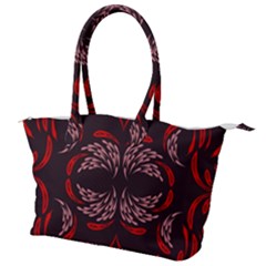 Floral Folk Damask Pattern Fantasy Flowers Floral Geometric Fantasy Canvas Shoulder Bag by Eskimos