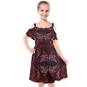 Floral folk damask pattern Fantasy flowers Floral geometric fantasy Kids  Cut Out Shoulders Chiffon Dress View1