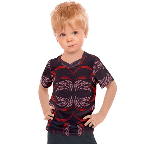 Floral Folk Damask Pattern Fantasy Flowers Floral Geometric Fantasy Kids  Sports Tee by Eskimos