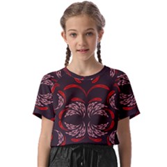 Floral Folk Damask Pattern Fantasy Flowers Floral Geometric Fantasy Kids  Basic Tee by Eskimos