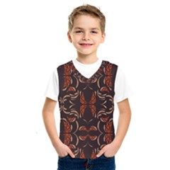 Floral Folk Damask Pattern Fantasy Flowers Floral Geometric Fantasy Kids  Basketball Tank Top by Eskimos