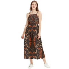 Floral Folk Damask Pattern Fantasy Flowers Floral Geometric Fantasy Boho Sleeveless Summer Dress by Eskimos