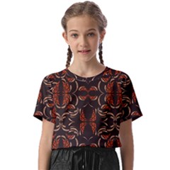 Floral Folk Damask Pattern Fantasy Flowers Floral Geometric Fantasy Kids  Basic Tee by Eskimos