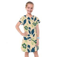 Folk Flowers Print Floral Pattern Ethnic Art Kids  Drop Waist Dress by Eskimos