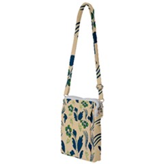 Folk Flowers Print Floral Pattern Ethnic Art Multi Function Travel Bag by Eskimos