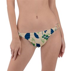 Folk Flowers Print Floral Pattern Ethnic Art Ring Detail Bikini Bottom by Eskimos