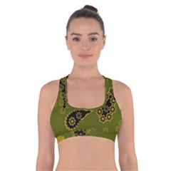 Floral Pattern Paisley Style Paisley Print  Doodle Background Cross Back Sports Bra by Eskimos