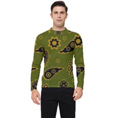 Floral Pattern Paisley Style Paisley Print  Doodle Background Men s Long Sleeve Rash Guard