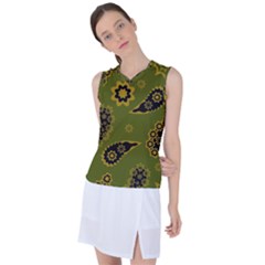 Floral Pattern Paisley Style Paisley Print  Doodle Background Women s Sleeveless Sports Top by Eskimos