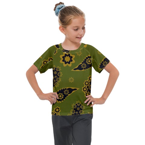 Floral Pattern Paisley Style Paisley Print  Doodle Background Kids  Mesh Piece Tee by Eskimos