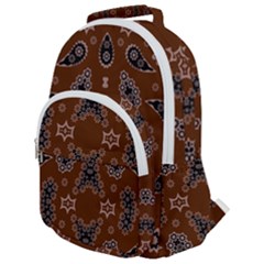 Floral Pattern Paisley Style Paisley Print  Doodle Background Rounded Multi Pocket Backpack by Eskimos