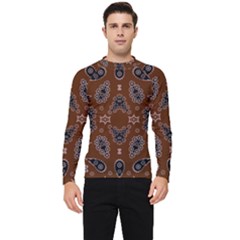 Floral Pattern Paisley Style Paisley Print  Doodle Background Men s Long Sleeve Rash Guard