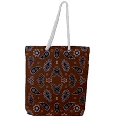 Floral Pattern Paisley Style Paisley Print  Doodle Background Full Print Rope Handle Tote (large) by Eskimos