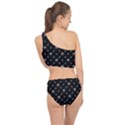 Grey And Black Alien Dancing Girls Drawing Pattern Spliced Up Two Piece Swimsuit View2