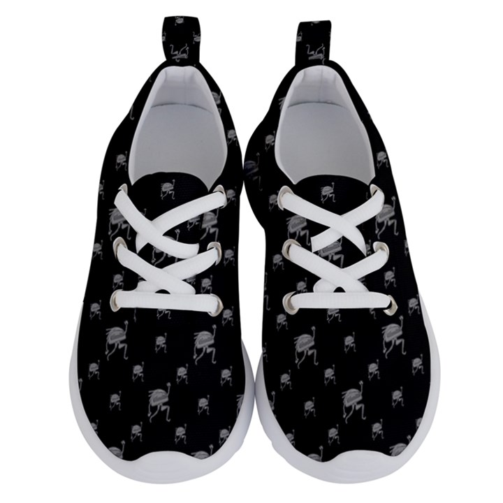 Grey And Black Alien Dancing Girls Drawing Pattern Running Shoes