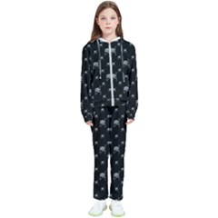 Grey And Black Alien Dancing Girls Drawing Pattern Kids  Tracksuit by dflcprintsclothing