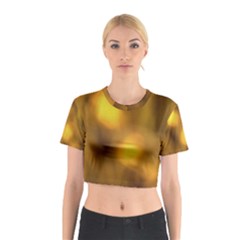 Orange Vibrant Abstract Cotton Crop Top by DimitriosArt