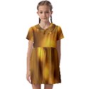 Orange Vibrant Abstract Kids  Asymmetric Collar Dress View1