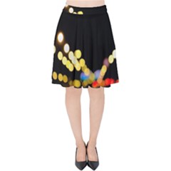 City Lights Series No3 Velvet High Waist Skirt by DimitriosArt