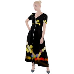 City Lights Series No3 Button Up Short Sleeve Maxi Dress by DimitriosArt