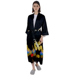 City Lights Series No3 Maxi Satin Kimono by DimitriosArt