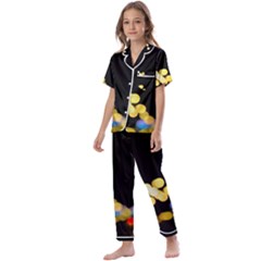 City Lights Series No3 Kids  Satin Short Sleeve Pajamas Set by DimitriosArt