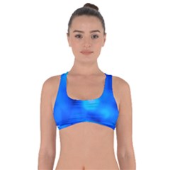 Blue Vibrant Abstract Got No Strings Sports Bra by DimitriosArt