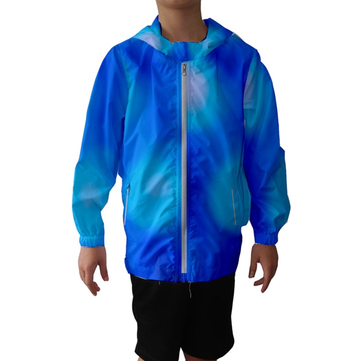 Blue Vibrant Abstract Kids  Hooded Windbreaker