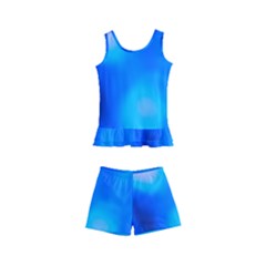 Blue Vibrant Abstract Kids  Boyleg Swimsuit by DimitriosArt