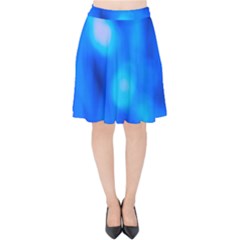 Blue Vibrant Abstract Velvet High Waist Skirt