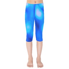 Blue Vibrant Abstract Kids  Capri Leggings  by DimitriosArt