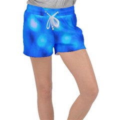 Blue Vibrant Abstract Velour Lounge Shorts