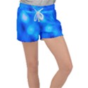 Blue Vibrant Abstract Velour Lounge Shorts View1