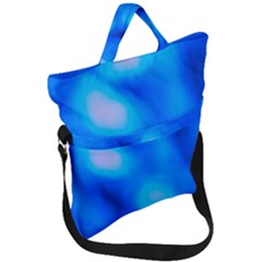 Blue Vibrant Abstract Fold Over Handle Tote Bag by DimitriosArt