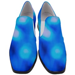 Blue Vibrant Abstract Women Slip On Heel Loafers by DimitriosArt