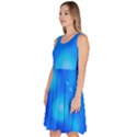 Blue Vibrant Abstract Knee Length Skater Dress With Pockets View2