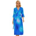 Blue Vibrant Abstract Midsummer Wrap Dress View1