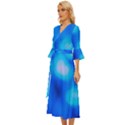 Blue Vibrant Abstract Midsummer Wrap Dress View2