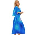 Blue Vibrant Abstract Midsummer Wrap Dress View3