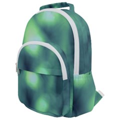 Green Vibrant Abstract Rounded Multi Pocket Backpack by DimitriosArt