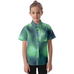 Green Vibrant Abstract Kids  Short Sleeve Shirt by DimitriosArt