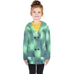 Green Vibrant Abstract Kids  Double Breasted Button Coat by DimitriosArt